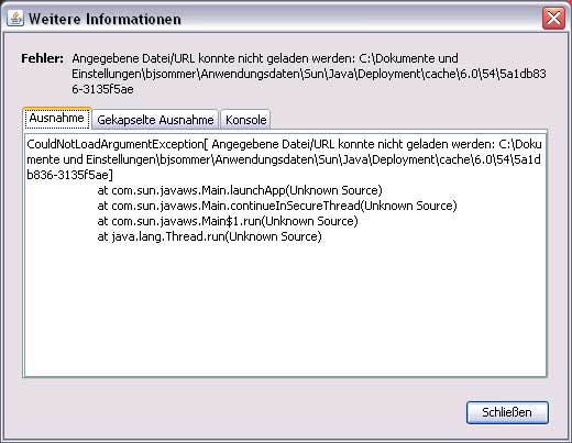 Additional Infos to the Error Message.