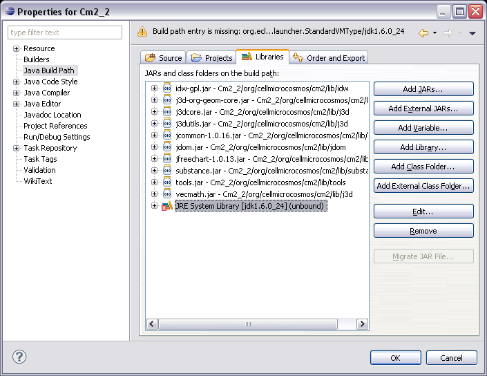 Eclipse: Select Java Library
