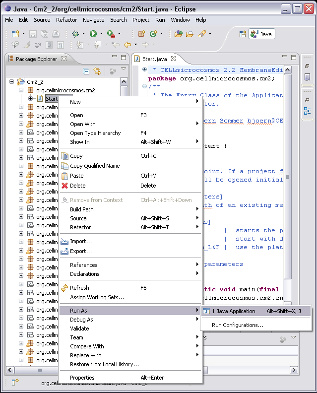 Eclipse: Run as